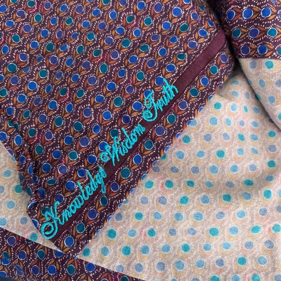 Robert Graham Button Up Short Sleeve Shirt S Purple Geometric Skulls Embroidery - Picture 7 of 8